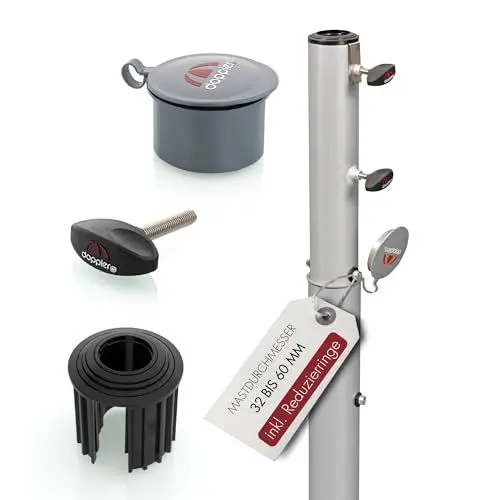 Produktbild: Doppler Bodenhülse Universal 72cm - Aluminium Erdanker für Sonnenschirme mit Durchmesser von 3,2-6,0cm - Schirmständer zum Eingießen in Beton - Bodenanker mit abnehmbarem Aufsatzrohr