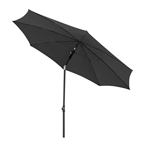 Produktbild: Doppler Sonnenschirm für den Garten Rethink 200cm in Dunkelgrau - Runder Sonnenschirm für Balkon & Terrasse - Nachhaltiger Schirm aus 100% recyceltem Polyestergewebe - Balkonsonnenschirm mit Hülle