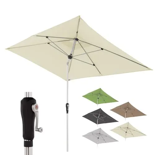 Produktbild: Doppler Sonnenschirm für den Garten SL-AZ Auto Tilt 190x290 cm Anthrazit I Gartenschirm knickbar I Kurbelschirm mit UV-Schutz 80+ I Kurbelschirm aus Aluminium I regenabweisendes Polyester-Schirmdach