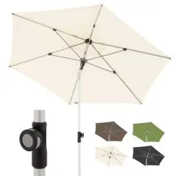Produktbild: Doppler Sonnenschirm für den Garten SL-AZ Push Up 220 cm Natur I Gartenschirm knickbar I Sonnenschirm mit UV-Schutz 80+ I Sonnenschirm aus Aluminium I regenabweisendes Polyester-Schirmdach
