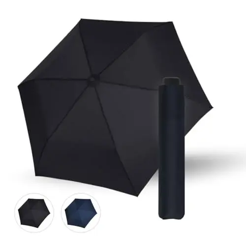 Produktbild: Doppler Regenschirm Zero Large in simply black I Ultra leichter Regenschirm I Handöffner Taschenschirm I Mini Schirm mit Schirmtasche I Regenschirm kompakt & leicht I Taschenregenschirm sturmfest