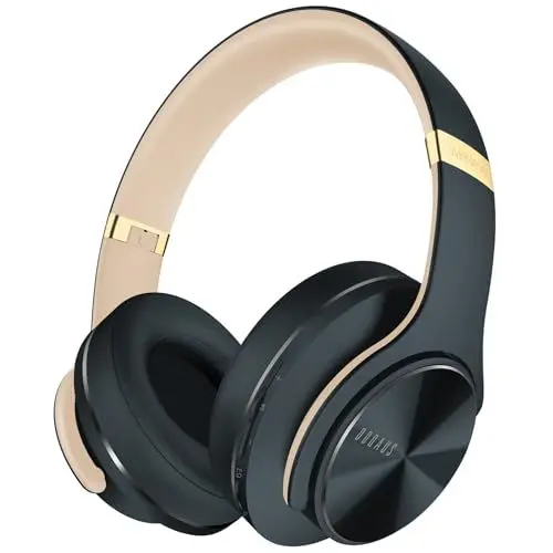 Produktbild: DOQAUS Bluetooth Kopfhörer Over Ear, Bis zu 90 Std Kabellose Kopfhörer mit 3 EQ-Modi, HiFi Stereo Faltbare Headset mit Mikrofon, weiche Ohrpolster für Reisen/Büro/Handy/PC/Laptops (Asphaltgrau)
