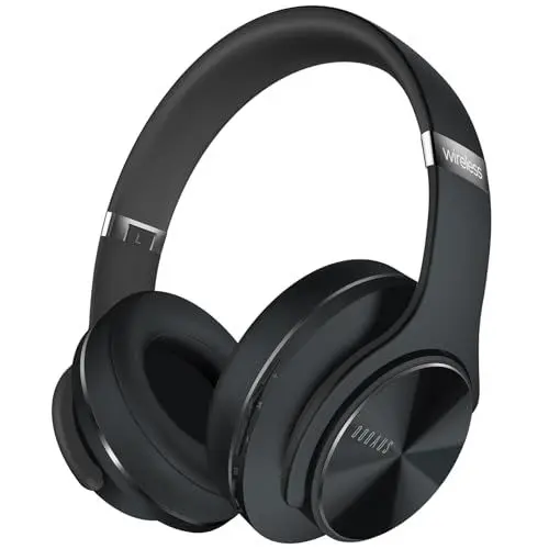 Produktbild: DOQAUS Bluetooth Kopfhörer Over Ear, Bis zu 90 Std Kopfhörer Kabellos mit 3 EQ-Modi,Dual 40mm Treiber, Memory-Protein Ohrpolster und Integriertem Mikrofon für Smartphone/PC(Verbesserte)