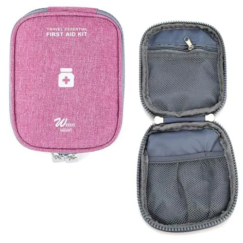 Produktbild: Dorart Home Reiseapotheke Medikamententasche Mini Erste-Hilfe-Tasche 2PCS, Reiseapotheke Tasche Notfalltasche Lila erste Hilfe Tasche für Sport Camping Wandern Schule Office Reisen