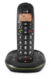 Produktbild: Doro PhoneEasy 105wr Seniorentelefon, Schnurloses DECT-Telefon mit Anrufbeantworter, große Tasten, lauter Rufton, Freisprechfunktion, großes Display,schwarz