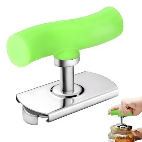 Produktbild: Dosenöffner Manuell, Flaschenöffner für Senioren, Deckelöffner für Schraubgläser, Verstellbarer Dosenöffner, Deckelöffner, Freundlicher Dosenöffner für Schwache Hände, Arthritis(Grün)