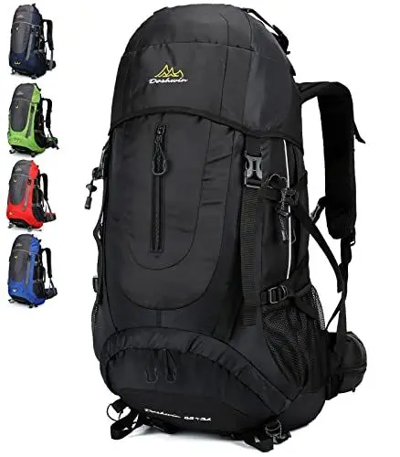 Produktbild: Doshwin 70L Trekkingrucksack Campingrucksack Reiserucksack Wanderrucksack Großer Rucksack für Damen Herren (Schwarz)