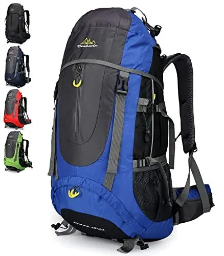 Produktbild: Doshwin 70L Trekkingrucksack Campingrucksack Reiserucksack Wanderrucksack Großer Rucksack für Damen Herren (Blau)