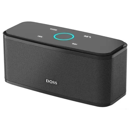 Produktbild: DOSS SoundBox Bluetooth Lautsprecher, Musikbox Bluetooth mit 5.0, Full-Range-Treiber, 20H Spielzeit,Touch Control, IPX5 Wasserdicht, Bluetooth Boxen für Handy, zuhause, Garten, Reise - Schwarz