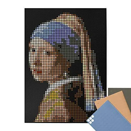 Produktbild: dot on Pixelart vermeer - DIY Poster 50x70 cm - Bastelset für Erwachsene Bilder mit Klebepunkten Stickerset Mosaik Pixelart Aufkleber Basteln Selbermachen DIY Mädchen mit dem Perlenohrring