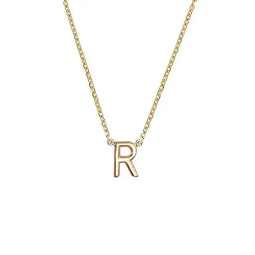 Produktbild: DOTBJ Buchstaben Kette für Damen, 14K Gold plattiert 925 Sterling Silber R Halskette - Einfacher winziger Initialen-Choker-Name Halskette Geschenk für Frauen Teen Girls