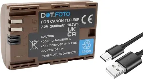 Produktbild: Dot.Foto LP-E6P Premium Hohe Kapazität 7.2v / 2600mAh USB-C Akku für Canon EOS R R5 R5 MarkII 5D MarkIV R6 5D Mark II 5D Mark III 5DS R 6D 6D Mark II 7D 7D Mark II 60D 60Da 70D 80D 90D