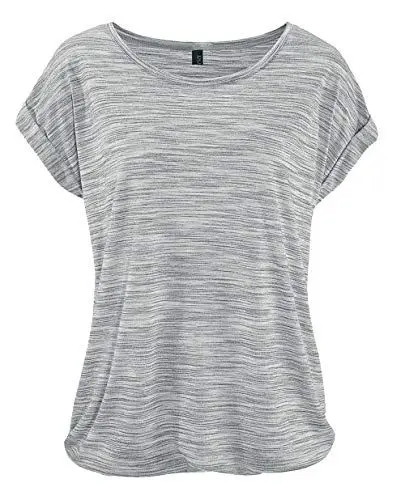 Produktbild: DOTIN Damen T-Shirt Rundhals Kurzarmshirt Lose Stretch Sommer Oberteil Casual Bluse Tops, Grau, XL