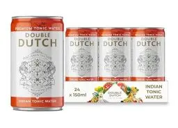 Produktbild: DOUBLE DUTCH Indian Tonic Water | 24 x 150ml dosen | 100% natürliche Inhaltsstoffe | Kalorienarm | Mixer Cocktails | Ohne künstliche Farb, Konservierungs oder Geschmacksstoffe (24 x 150ml)