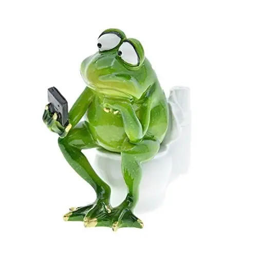 Produktbild: DOUBLETOP Kreative Tiere Frosch Desktop Ornamente Badezimmer Toilette Figur Spaß Dekorationen Home Warme Atmosphäre Dekorative Hand-Painted Crafts
