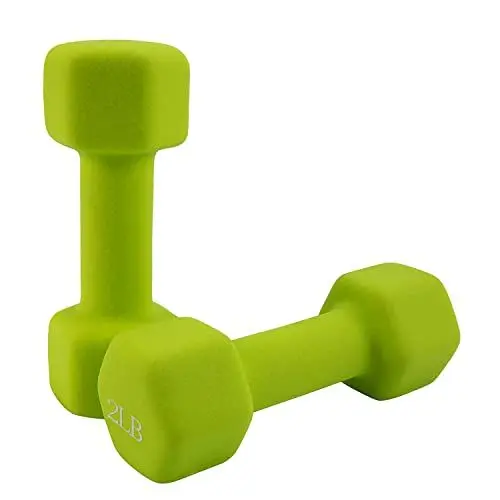 Produktbild: doubob Hantel-Set, 2 Stück, Fitness für Mann und Frau, Zuhause, Fitnessstudio, Gesundheit, Übung, 0,9 kg, Grün, Gummi, Sechskant, Hanteln