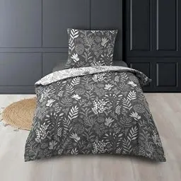 Produktbild: Douceur d'Intérieur, Bettwäsche, 2-teilig (140 x 200 cm), Suzanne, Anthrazit, 100% Baumwolle