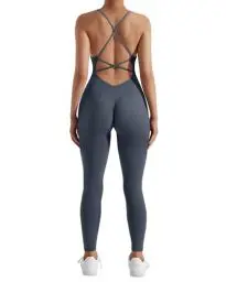Produktbild: DOULAFASS Spaghetti Strap Ärmellose Jumpsuit Damen Eng Sexy Rückenfreies Sport Einteiler Overall Hip Lift Yoga Romper