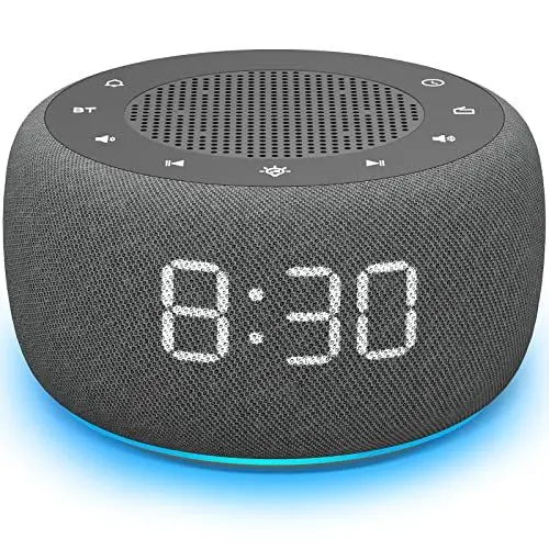 Produktbild: DOUMOSH Radiowecker mit Bluetooth, Wecker Digital mit 0-100% Display Dimmer, Farbige Nachtlicht, Bluetooth Lautsprecher Wecker für das Schlafzimmer - Space Grau