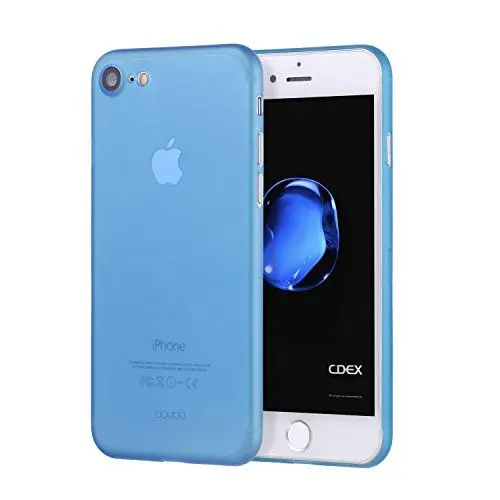 Produktbild: doupi UltraSlim Hülle kompatibel für iPhone SE (2022) / iPhone 8/7 (4,7 Zoll), Ultra Dünn Fein Matt Oberfläche Handyhülle Cover Bumper Schutz Schale Hard Case Design Schutzhülle, blau