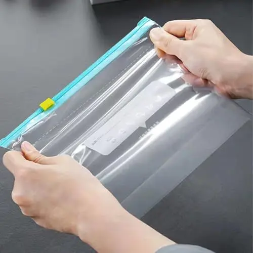 Produktbild: DOUQIFEI Lebensmittel-Aufbewahrungsbeutel, 10 Stück, wiederverwendbare Lebensmittel-Aufbewahrungsbeutel mit luftdichtem Reißverschluss-Design, vielseitige, transparente Gefrierbeutel für