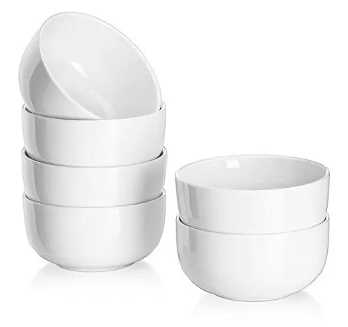 Produktbild: DOWAN Dessertschalen 6er Set, 300ml Weiß Müslischalen Keramik, Φ10.5cm Kleine Eisschale, Suppenschalen, Müslischalen Set für Snack, Eiscreme, Reis, Servierschalen, Mikrowellengeeignet | Geschenk