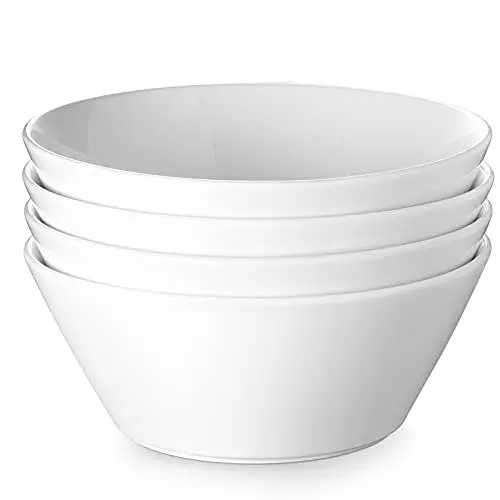 Produktbild: DOWAN Keramik-Suppenschüsseln, 1,7 l, große Salatschüsseln, 21,6 cm, weiße Ramenschüssel für Nudeln, große Müslischalen für Küche, spülmaschinen- und mikrowellengeeignet