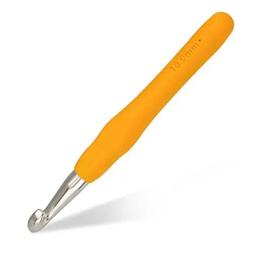 Produktbild: Doxiru Häkelnadeln 10 mm Bunt Stricken Häkeln, Hochwertige Aluminium Ergonomische Stricknadel mit weichem Griff für Garnhandwerk, Geeignet für Anfänger zum Erlernen von handgestrickten Pullovern