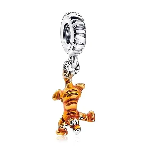 Produktbild: Doyafer 925 Sterling Silber Cartoon Tiger Charme Anhänger kompatibel mit Frauen Armband Charme Urlaub Familie Geschenke