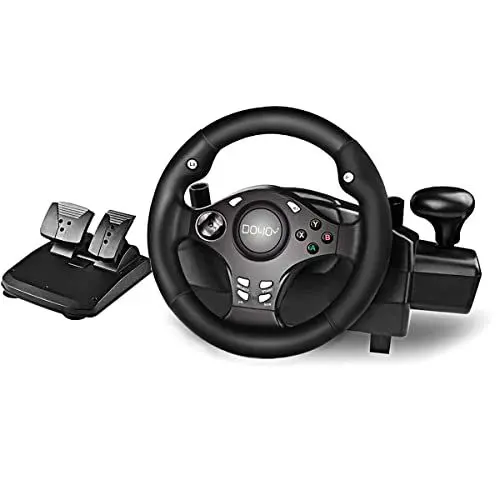 Produktbild: DOYO 270° PS4 lenkrad mit pedale und schaltung,Lenkrad mit Pedalen und Schaltung mit Vibration und Force Feedback,7 IN 1 PC Lenkrad für PS4, PC, Xbox One, Xbox 360, Xbox Series X, PS3, Switch, Android