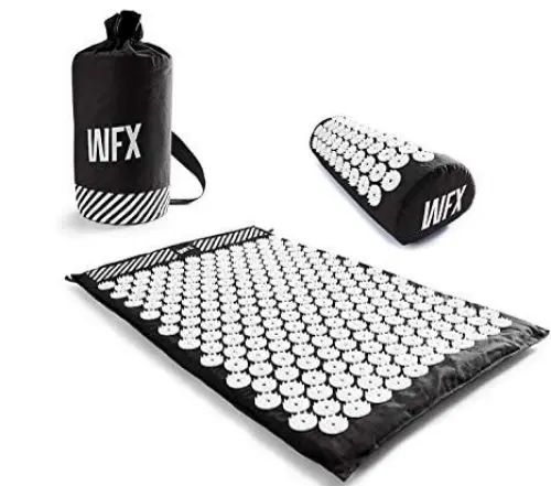 Produktbild: #DoYourFitness Akupressurmatte Set inkl. Akupressur-Kissen & Tragetasche | Ideal zur Massage, Entspannung, Stimulation & Meditation | Linderung von Kopf-, Nacken- und Rückenschmerzen schwarz