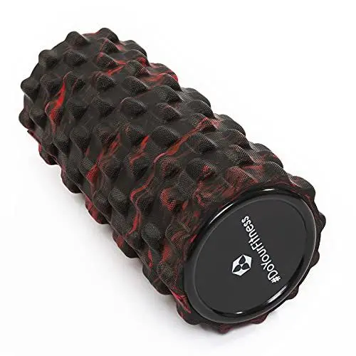 Produktbild: #DoYourFitness Faszienrolle ca. L 34 cm x D 14 cm | ideal zum Lösen von Verspannungen & Verklebungen des Fasziengewebes - mittelharte Schaumstoffrolle / Massagerolle / Fitnessrolle »Ishana« schwarz-rot