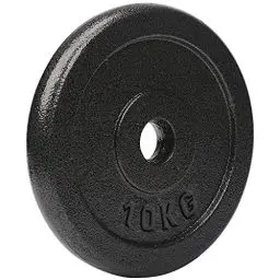 Produktbild: #DoYourFitness Hantelscheiben Gewichtsscheiben, 10 kg, 100% Gusseisen, Langhantel Curlhantelstange Hantelstange Kurzhantel in Grau