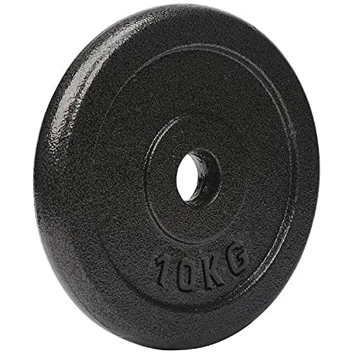 Produktbild: #DoYourFitness Hantelscheiben Gewichtsscheiben, 10 kg, 100% Gusseisen, Langhantel Curlhantelstange Hantelstange Kurzhantel in Grau