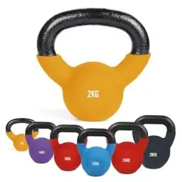 Produktbild: #DoYourFitness Kettlebell - Kugelhantel aus massivem Gusseisen mit Neoprenbeschichtung - Rot - 2 KG
