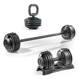 Produktbild: #DoYourFitness Multifunktionshantel Set von 3-24 kg | Verstellbar zu Kurz- & Langhantel und Kettlebell | Vielseitiges Training zu Hause | Ideal für Kraftaufbau und Ausdauer | Für effektives Workout