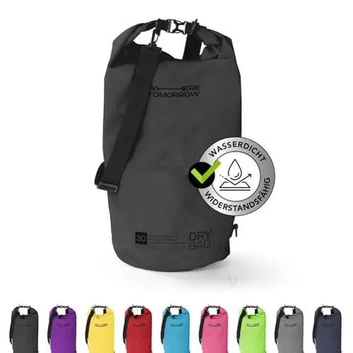 Produktbild: #DoYourOutdoor Where Tomorrow Dry Bag Tasche 10L schwarz | Wasserdichter Rucksack | Wasserfester Beutel & Packsack | Drybag ideal für Boot, Kajak, Angeln und Camping
