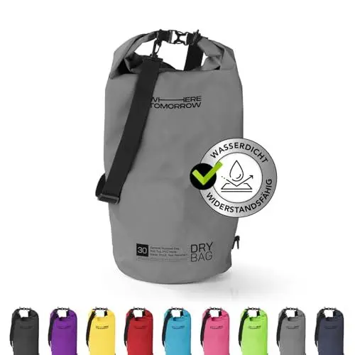 Produktbild: #DoYourOutdoor Where Tomorrow Dry Bag Tasche 30L grau | Wasserdichter Rucksack | Wasserfester Beutel & Packsack | Drybag ideal für Boot, Kajak, Angeln und Camping