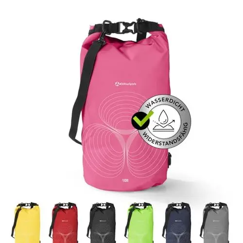 Produktbild: #DoYourSports Dry Bag Tasche 10L pink | Wasserdichter Rucksack | Wasserfester Beutel & Packsack | Drybag ideal für Boot, Kajak, Angeln und Camping