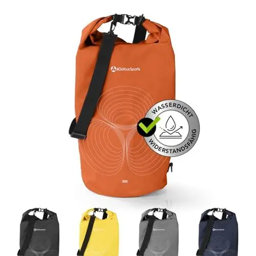 Produktbild: #DoYourSports Dry Bag Tasche 30L orange | Wasserdichter Rucksack | Wasserfester Beutel & Packsack | Drybag ideal für Boot, Kajak, Angeln und Camping