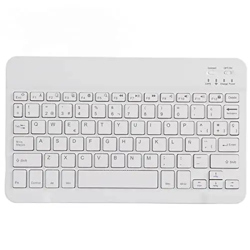 Produktbild: Dpofirs 10 '' Ultra-Thin Wireless ＆ Tragbare Tastatur, wiederaufladbare Bluetooth-Tastatur mit Micro USB-Ladeanschluss für Bluetooth Intelligent Computer Supplies(Spanisch)