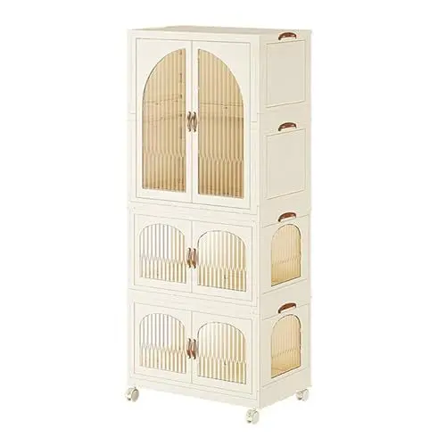 Produktbild: Dpofirs Baby-Organizer und Aufbewahrung, Kleiderschrank, Kunststoffschrank, Zusammenklappbarer, Kurzer, Bogenförmiger, Transparenter Kleiderschrank für Kleinkinderkleidung (6x6cm /