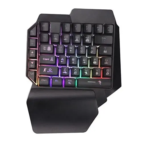 Produktbild: Dpofirs Einhand Gaming Tastatur und Maus Kombination, Tastatur und Mauskonverter Handy Tastatur Maus Adapter für Gamer(Lite+F6+G2 mischen)