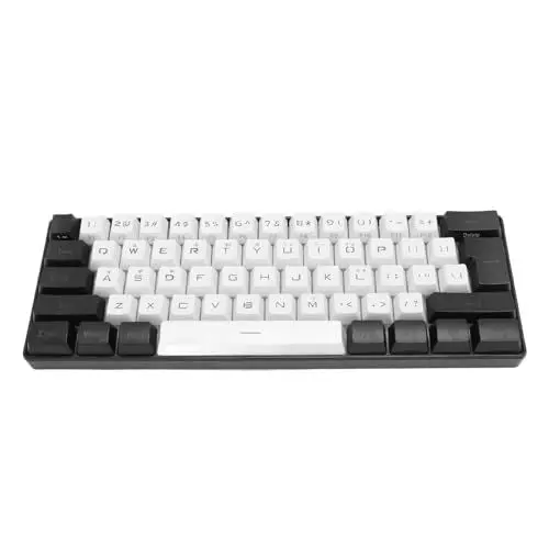 Produktbild: Dpofirs Kabelgebundene Gaming Tastatur, 61 Tasten, Kontrastfarbene USB Computertastatur mit RGB Hintergrundbeleuchtung für Win 2000 XP ME Vista 7 8 10, Ergonomische Business Tastatur für