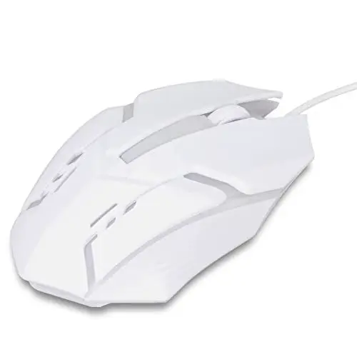 Produktbild: Dpofirs Kabelgebundene USB RGB Gaming Maus, 1200 DPI Kabelgebundene Optische Gamer Maus die Bunte RGB Lichter mit 3D Scrollrad Atmet Ergonomische Maus für PC Gamer(Weiß)