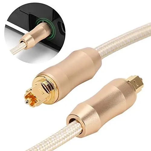 Produktbild: Dpofirs Universelles Audiokabel, Audiokabel für Digitale Glasfasern, Shell Audiokabel aus Aluminiumlegierung mit Vergoldetem Stecker, Audiokabel für die Übertragung von PVC Glasfasern (1
