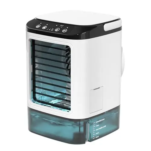 Produktbild: Dpofirs Verdunstungsluftkühler, Tragbare Klimaanlagen, 3-Gang-Einstellung, Große Kapazität, Leiser Wasserkühler-Ventilator für Büro, Schlafzimmer, Wohnzimmer