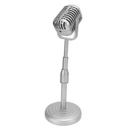 Produktbild: Dpofirs Vintage Mikrofon-Spielzeug-Requisite mit Ständer, Retro-Mikrofon-Requisite für Fotografie, Antikes Mikrofon-Dekor, Mikrofon-Kostüm-Requisite für Party-Dekoration(Silber)