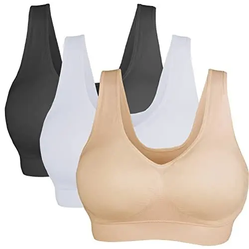 Produktbild: DPZEACA Sport-BHs für Damen, gepolstert, nahtlos, mittlere Belastung, Unterstützung für Yoga, Fitnessstudio, Workout, Fitness, N22, Ndp-bb23-001, XXL