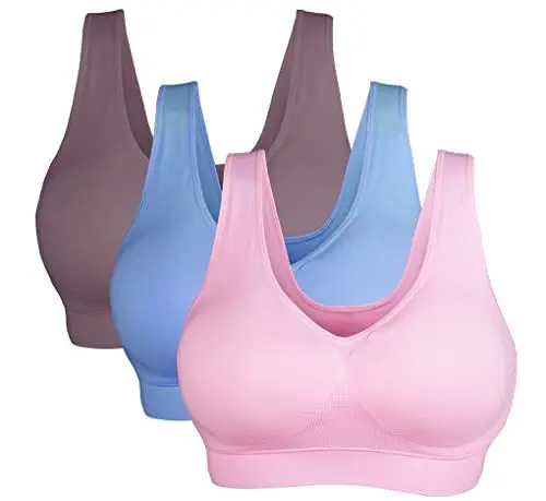 Produktbild: DPZEACA Sport-BHs für Damen, gepolstert, nahtlos, mittlere Belastung, Unterstützung für Yoga, Fitnessstudio, Workout, Fitness, N22, Ndp-bb23-003, XL